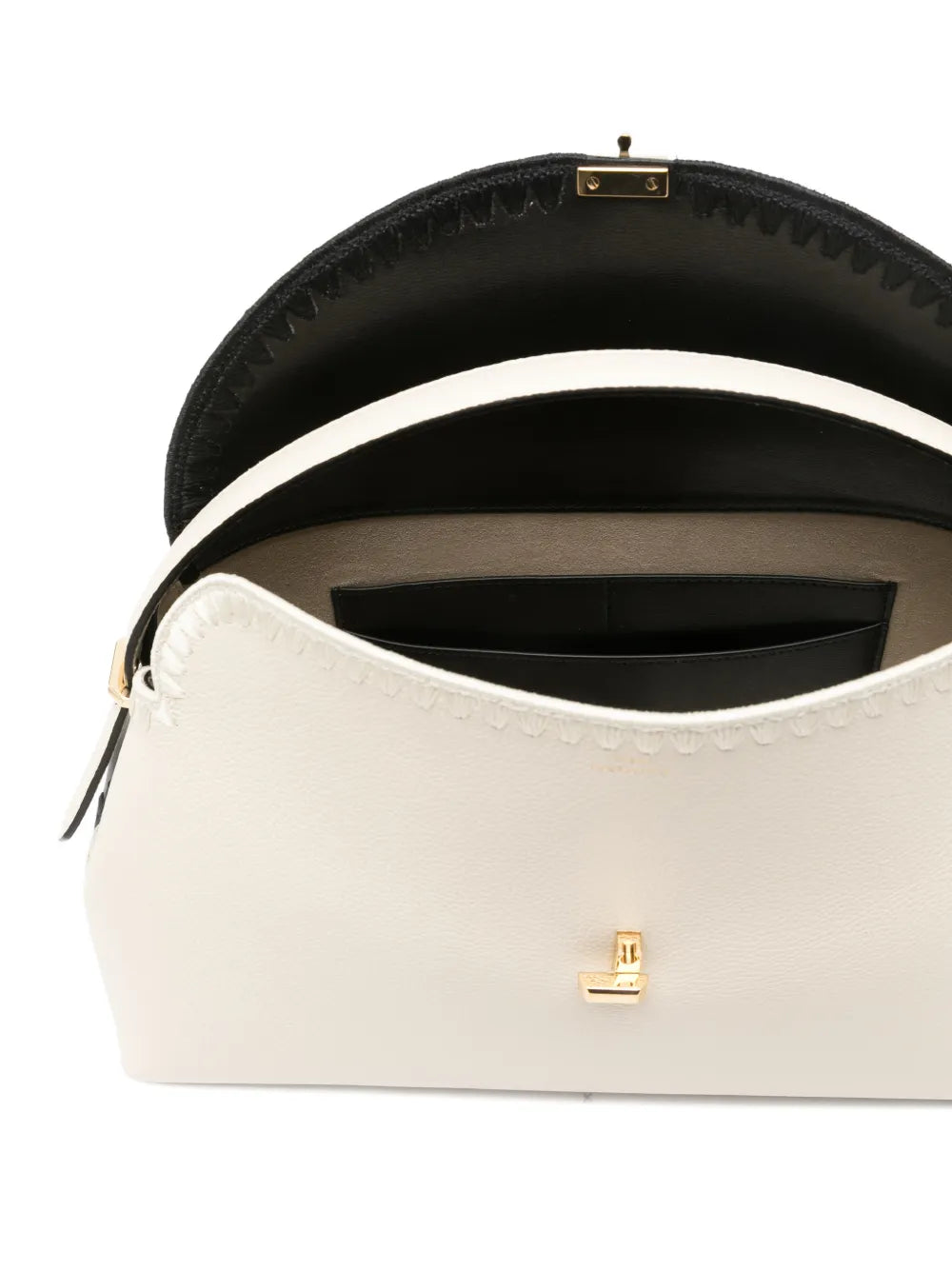 Toteme T Lock Embroidered Leather Shoulder Bag — Same as shown — Size One Size — Detail View