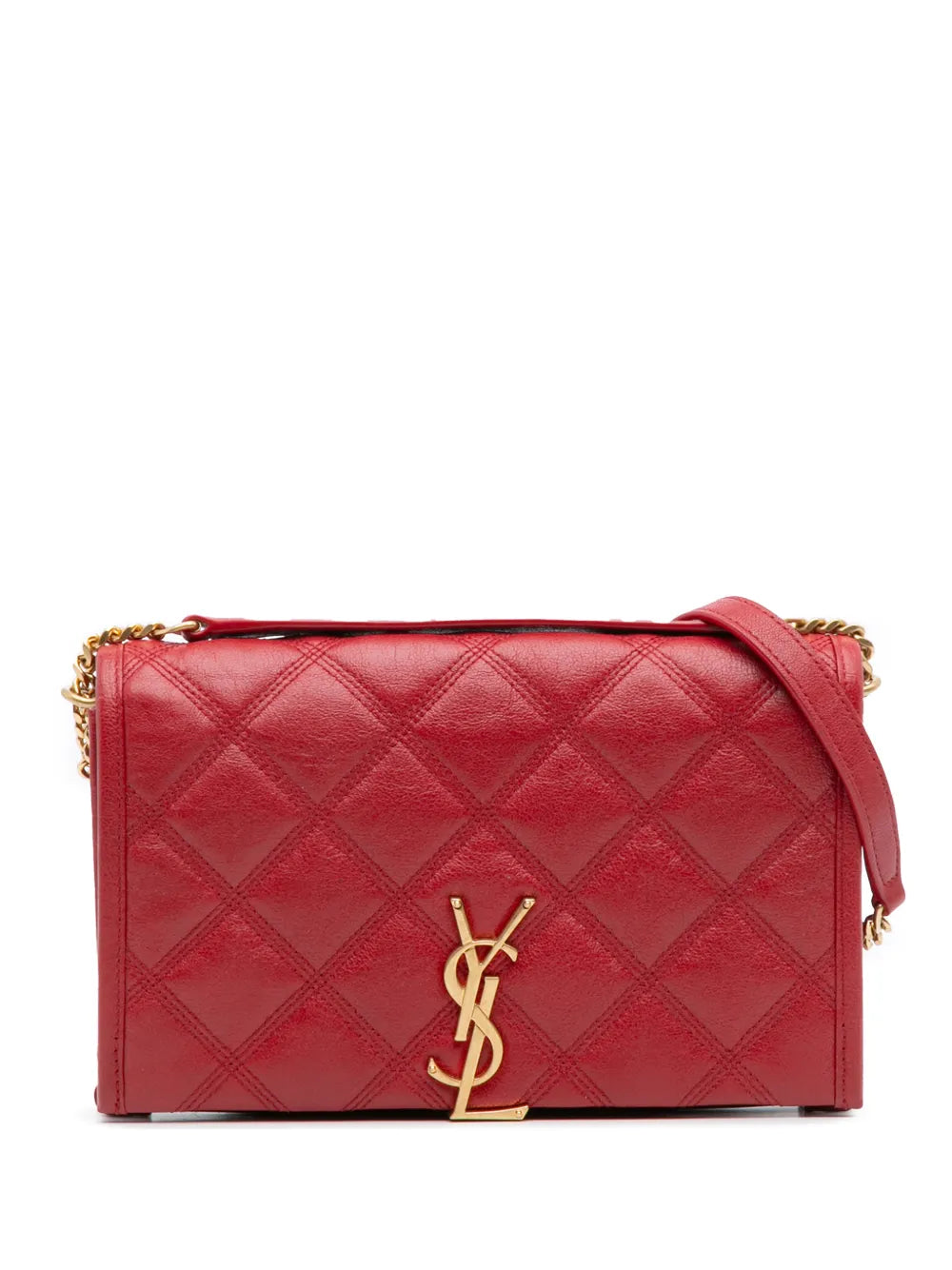 Saint Laurent Pre Owned 2019 Quilted Lambskin Becky Wallet On Chain Shoulder Bag — Same as shown — Size One Size — Front View