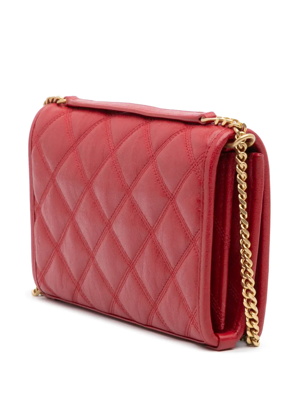 Saint Laurent Pre Owned 2019 Quilted Lambskin Becky Wallet On Chain Shoulder Bag — Same as shown — Size One Size — Back View