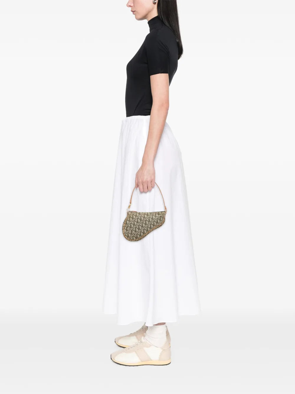 Christian Dior Pre Owned 2001 Mini Diorissimo Canvas Saddle Pochette Shoulder Bag — Same as shown — Size One Size — Side View