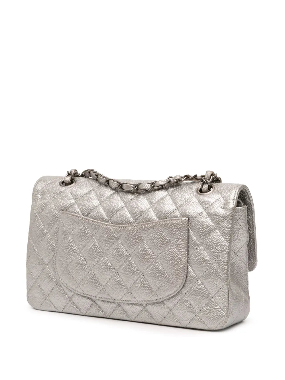 Chanel Pre Owned 2017 2018 Medium Classic Iridescent Caviar Double Flap Shoulder Bag — Same as shown — Size One Size — Back View