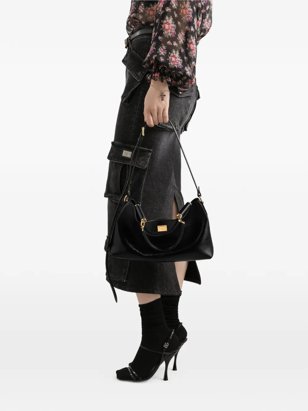 Dolce Gabbana Vittoria Leather Tote Bag — Same as shown — Size One Size — Side View