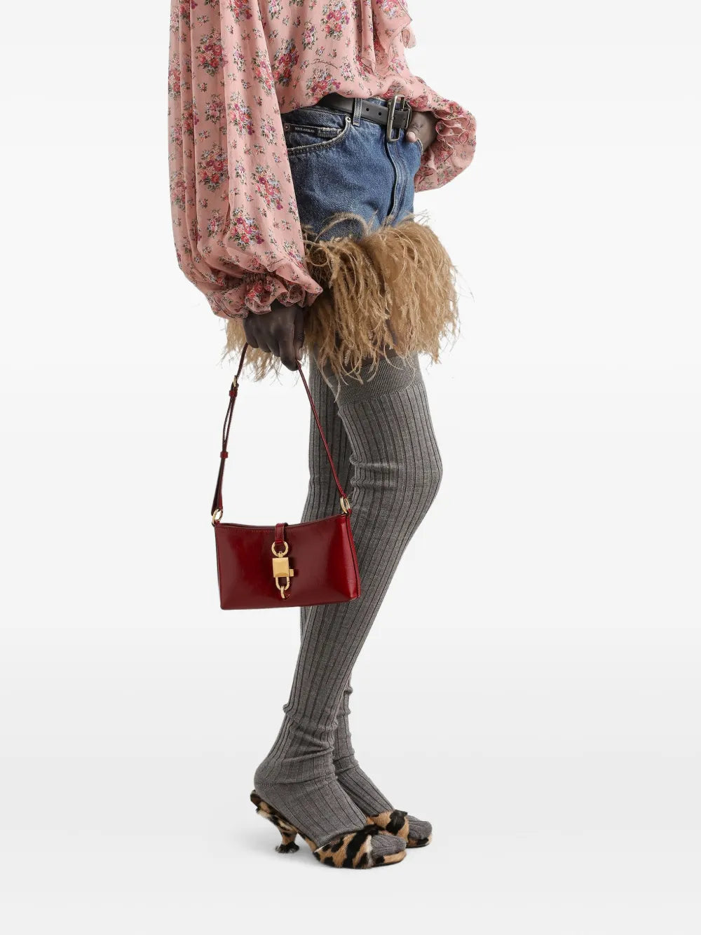 Dolce Gabbana Buckle Shoulder Bag — Same as shown — Size One Size — Side View