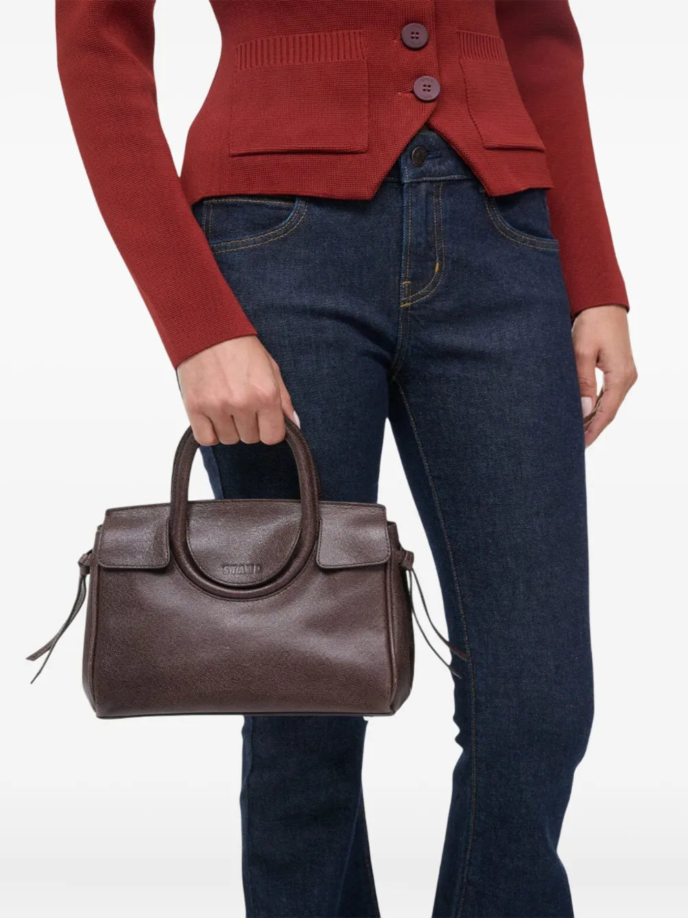 Staud Mini Maude Top Zip Shoulder Bag — Same as shown — Size One Size — Side View