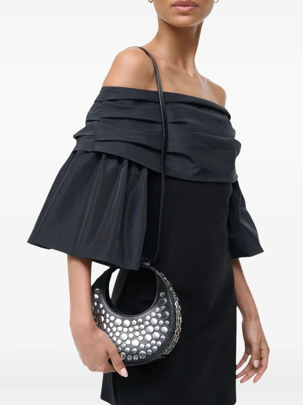 Staud Goodnight Moon Studded Shoulder Bag — Same as shown — Size One Size — Side View