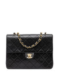 Chanel Pre Owned 1989 1991 Square Quilted Lambskin Single Flap Shoulder Bag — Same as shown — Size One Size — Front View