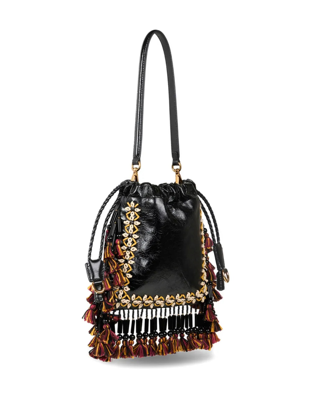Etro Kalispera Fringing Leather Small Shoulder Bag — Same as shown — Size One Size — Back View