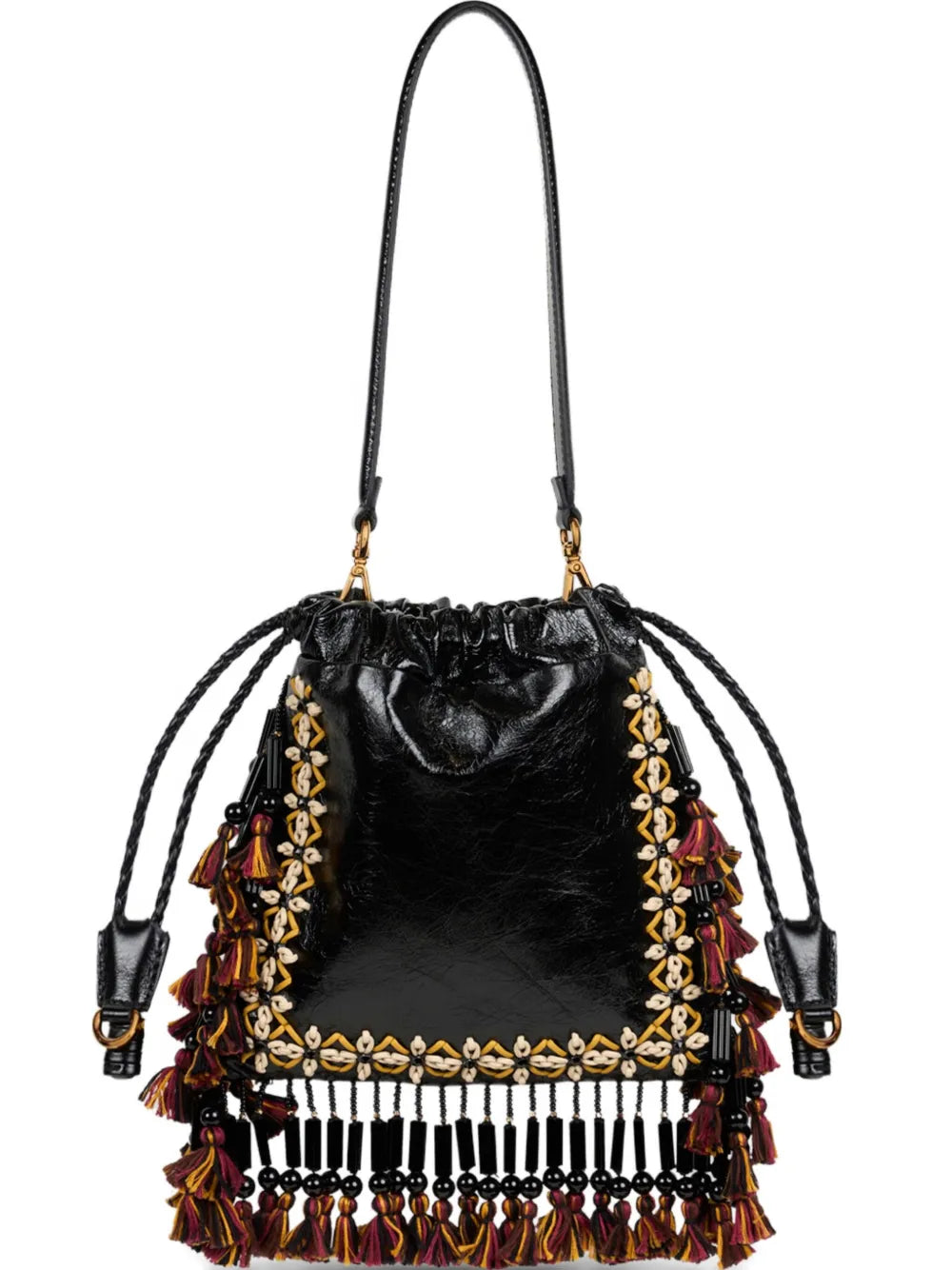 Etro Kalispera Fringing Leather Small Shoulder Bag — Same as shown — Size One Size — Front View
