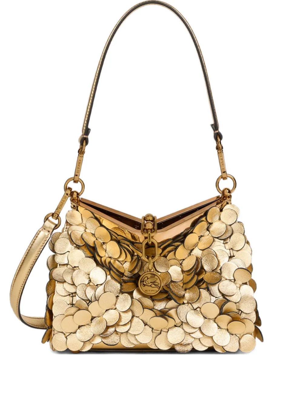 Etro Vela Laminated Sequin Small Shoulder Bag — Same as shown — Size One Size — Front View