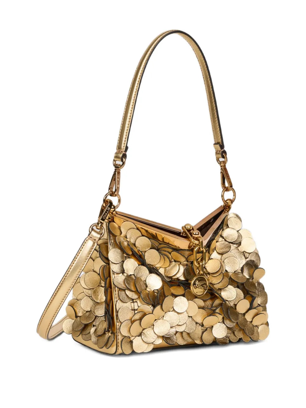 Etro Vela Laminated Sequin Small Shoulder Bag — Same as shown — Size One Size — Back View