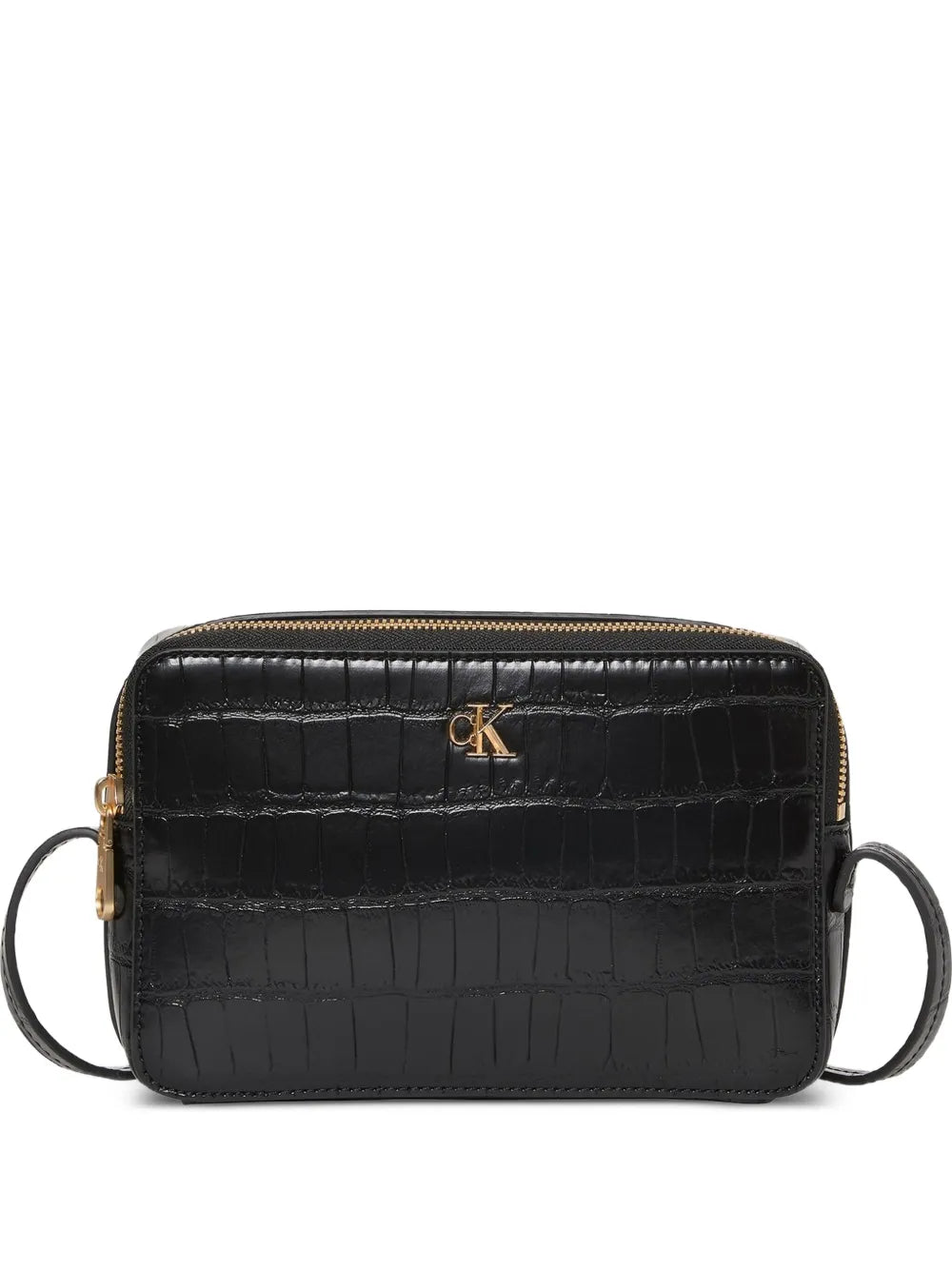 Calvin Klein Logo Plaque Zip Shoulder Bag — Same as shown — Size One Size — Front View