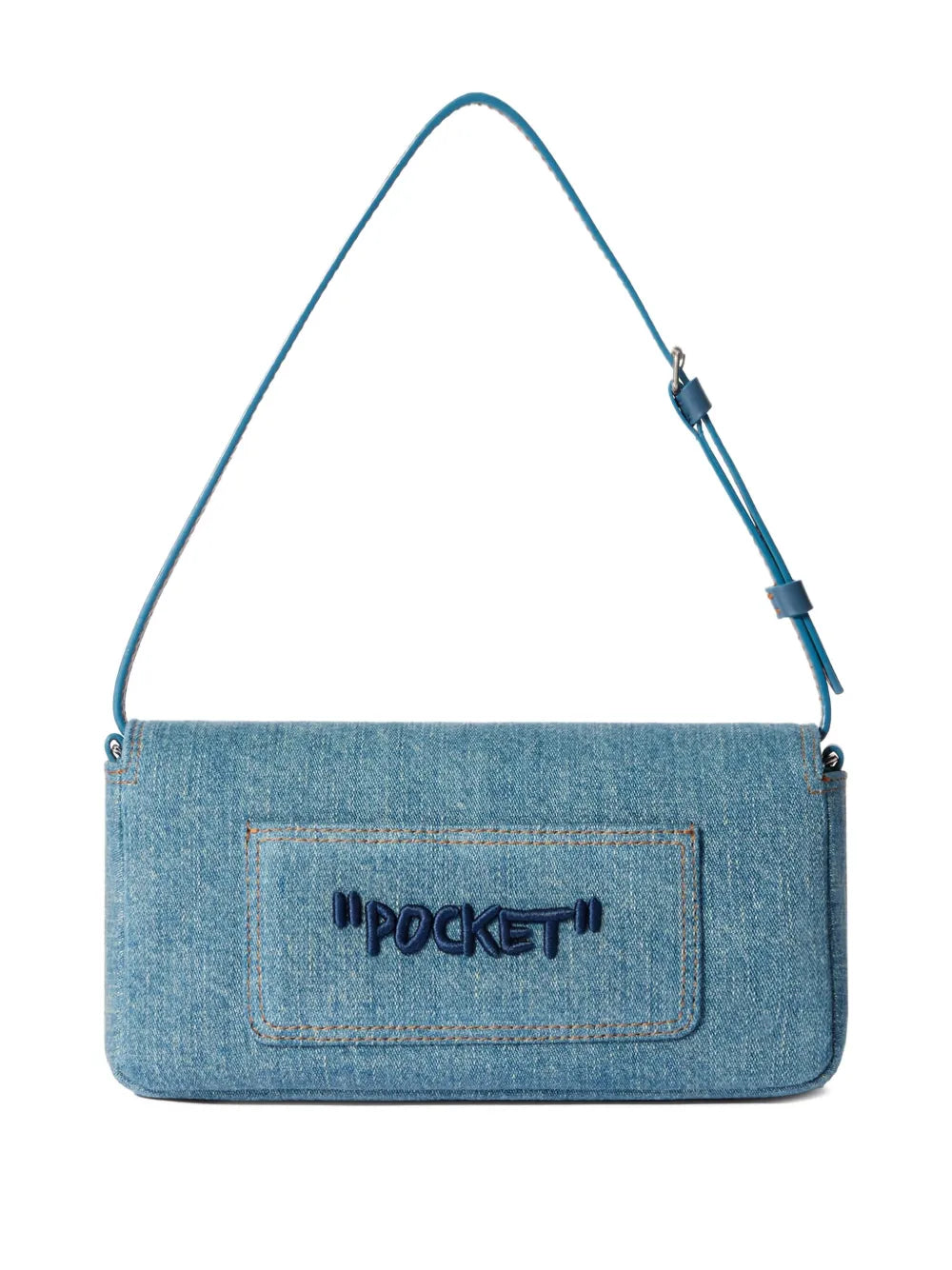 Off White Jitney 07 Denim Arrow Bag — Same as shown — Size One Size — Side View