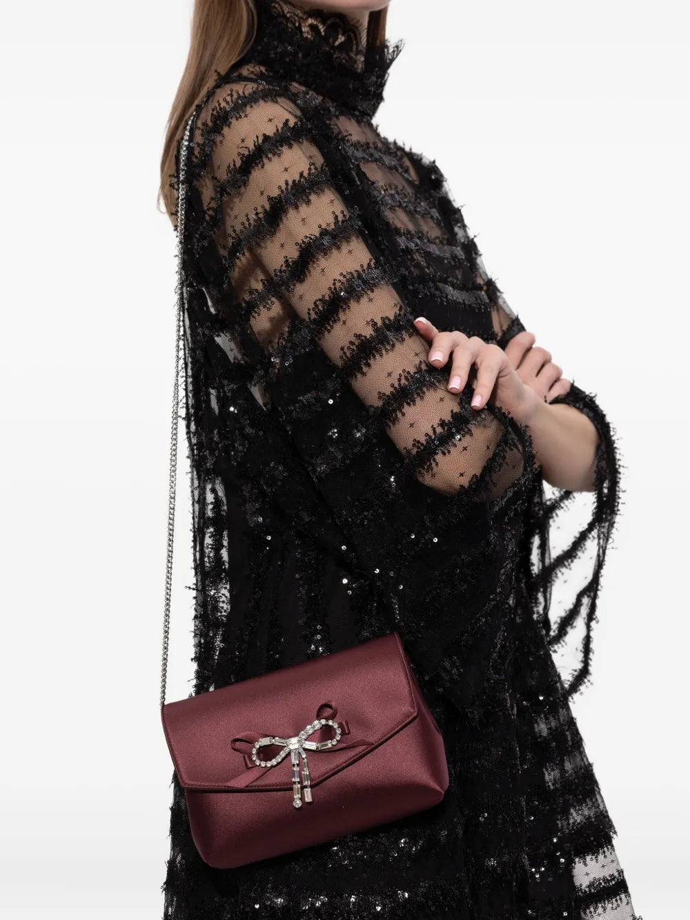 Jimmy Choo Mini Bow Detail Shoulder Bag — Same as shown — Size One Size — Side View
