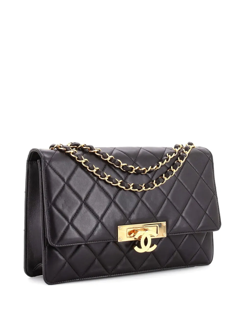 Chanel Pre Owned Golden Class Flap Bag Quilted Lambskin Large Shoulder Bag — Same as shown — Size One Size — Front View