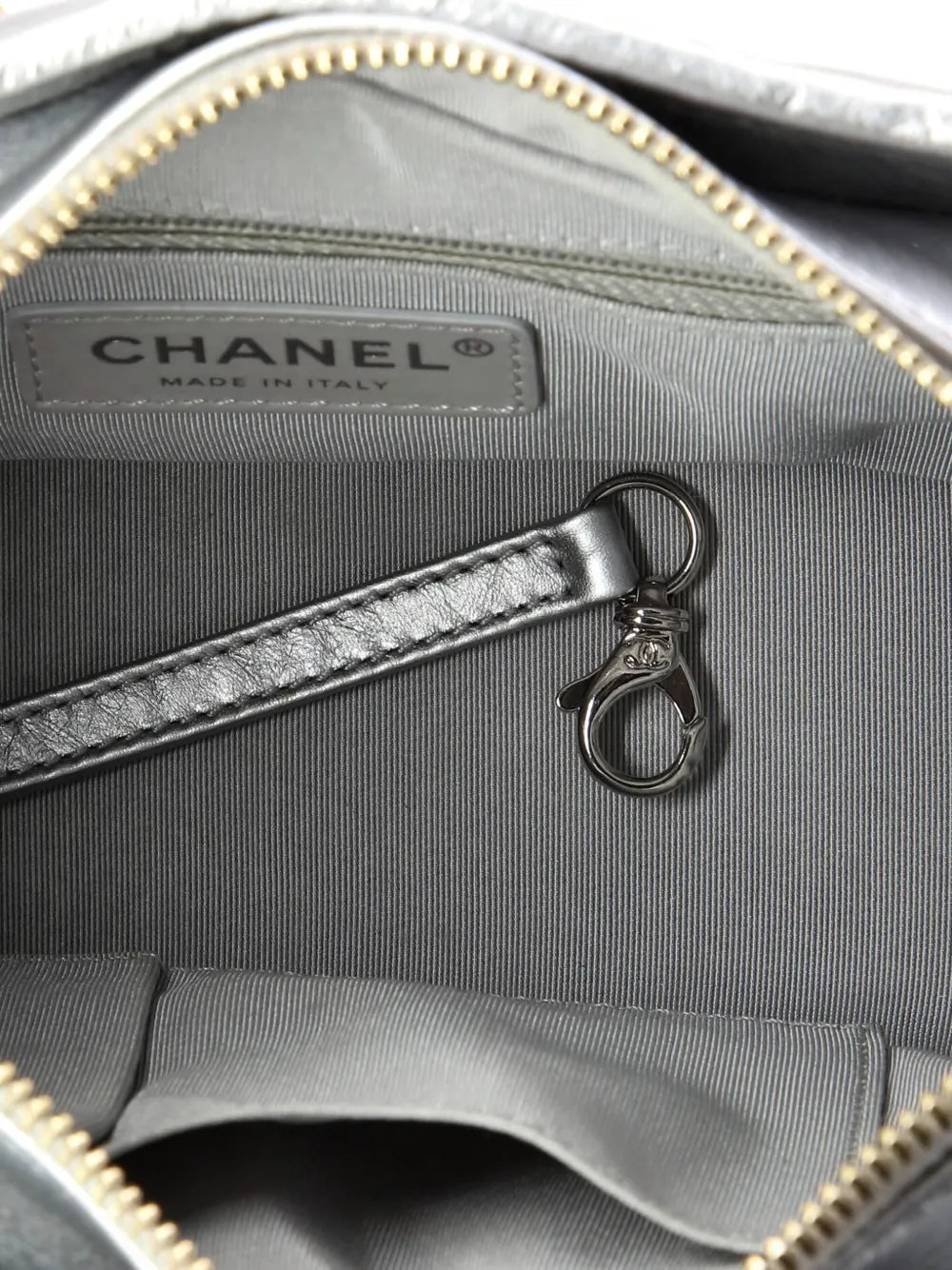 Chanel Pre Owned Gabrielle Quilted Metallic Aged Calfskin Small Hobo Bag — Same as shown — Size One Size — Top View