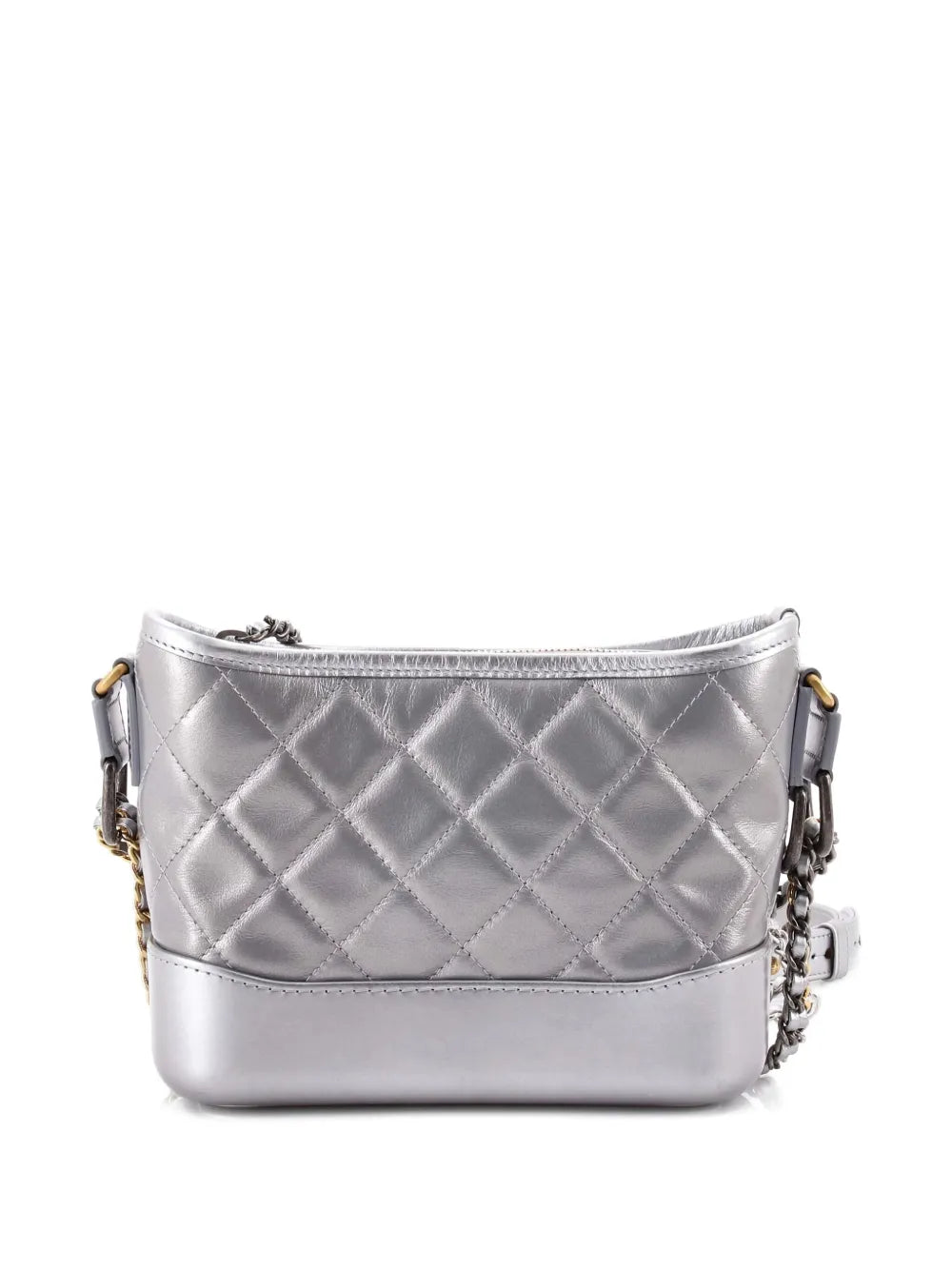 Chanel Pre Owned Gabrielle Quilted Metallic Aged Calfskin Small Hobo Bag — Same as shown — Size One Size — Back View