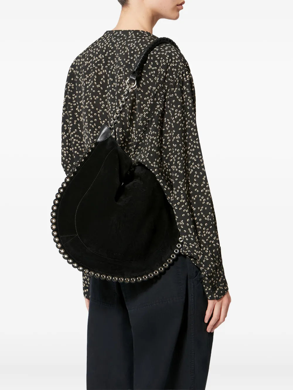 Isabel Marant Oskan Soft Studded Shoulder Bag — Same as shown — Size One Size — Side View