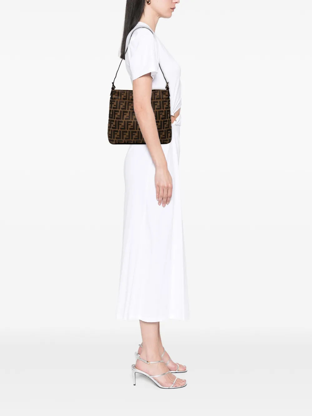 Fendi Pre Owned 2000 2010 Zucca Canvas Shoulder Bag — Same as shown — Size One Size — Side View