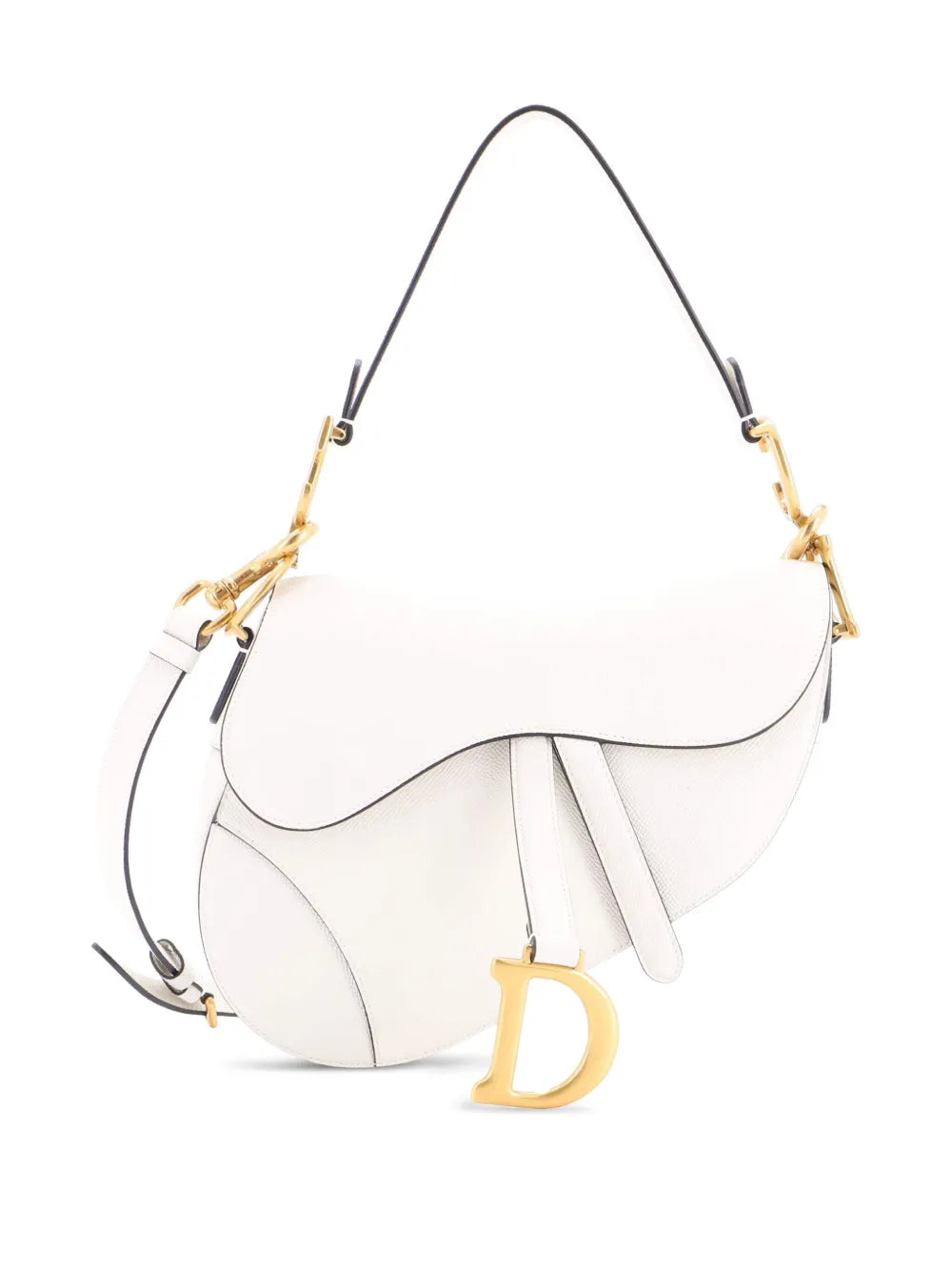 Christian Dior Pre Owned Saddle Handbag With Strap Leather Medium Shoulder Bag — Same as shown — Size One Size — Front View