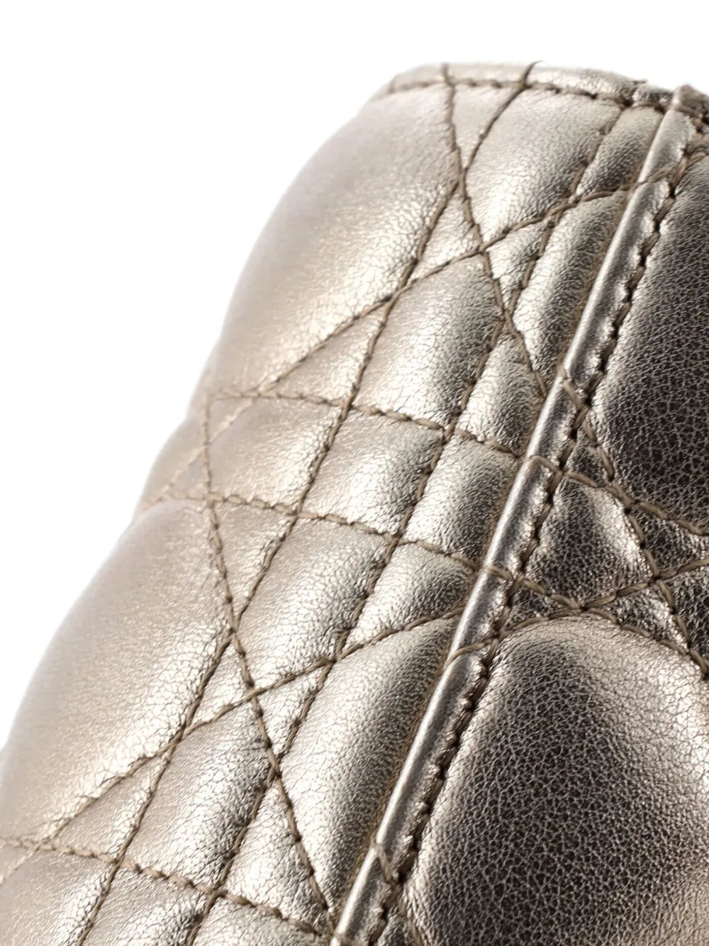 Christian Dior Pre Owned My Abcdior Lady Dior Bag Metallic Cannage Quilt Leather Shoulder Bag — Same as shown — Size One Size — Top View