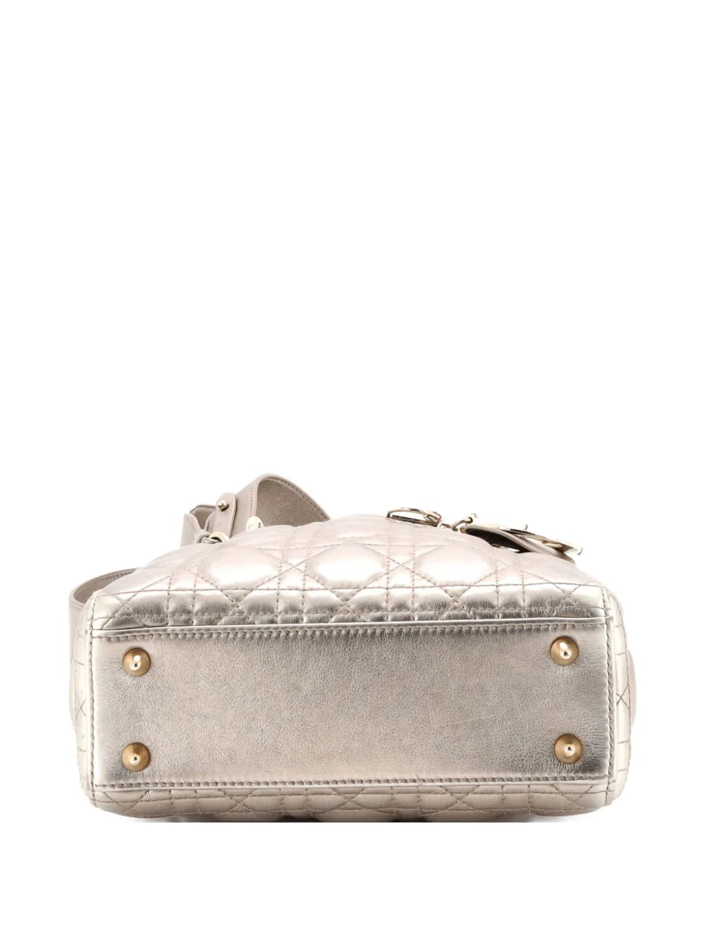 Christian Dior Pre Owned My Abcdior Lady Dior Bag Metallic Cannage Quilt Leather Shoulder Bag — Same as shown — Size One Size — Side View