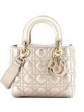 Christian Dior Pre Owned My Abcdior Lady Dior Bag Metallic Cannage Quilt Leather Shoulder Bag — Same as shown — Size One Size — Front View