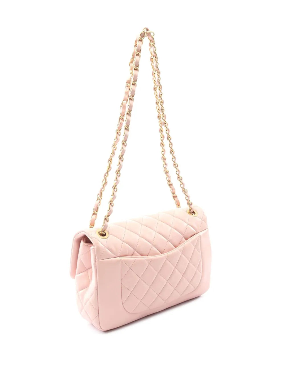 Chanel Pre Owned 2021 2025 Cc Quilted Lambskin Front Pocket Single Flap Shoulder Bag — Same as shown — Size One Size — Back View