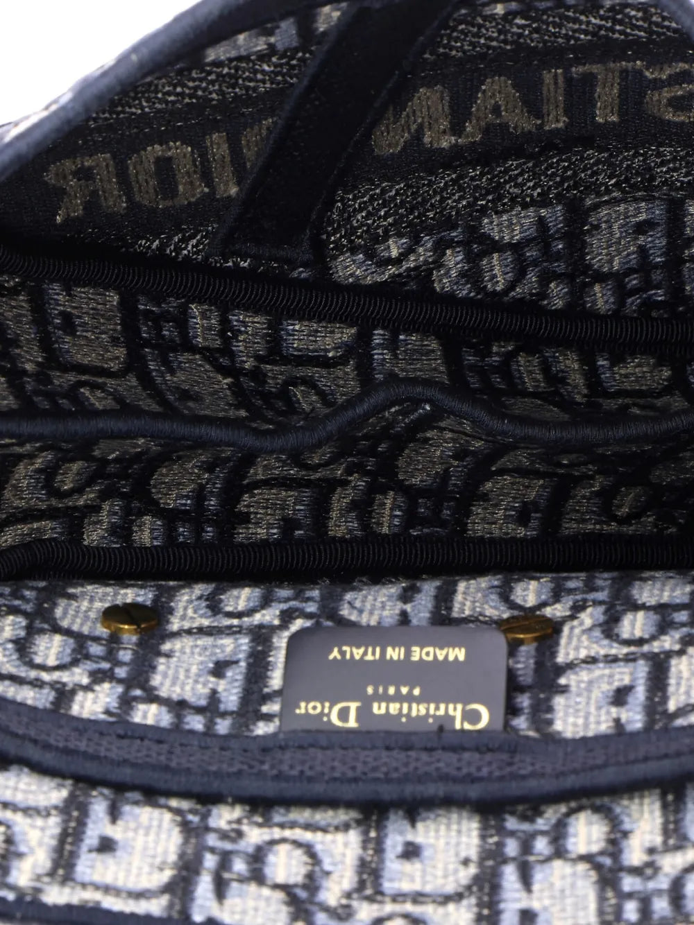Christian Dior Pre Owned Saddle Handbag Logo Embroidered Oblique Canvas Medium Shoulder Bag — Same as shown — Size One Size — Detail View
