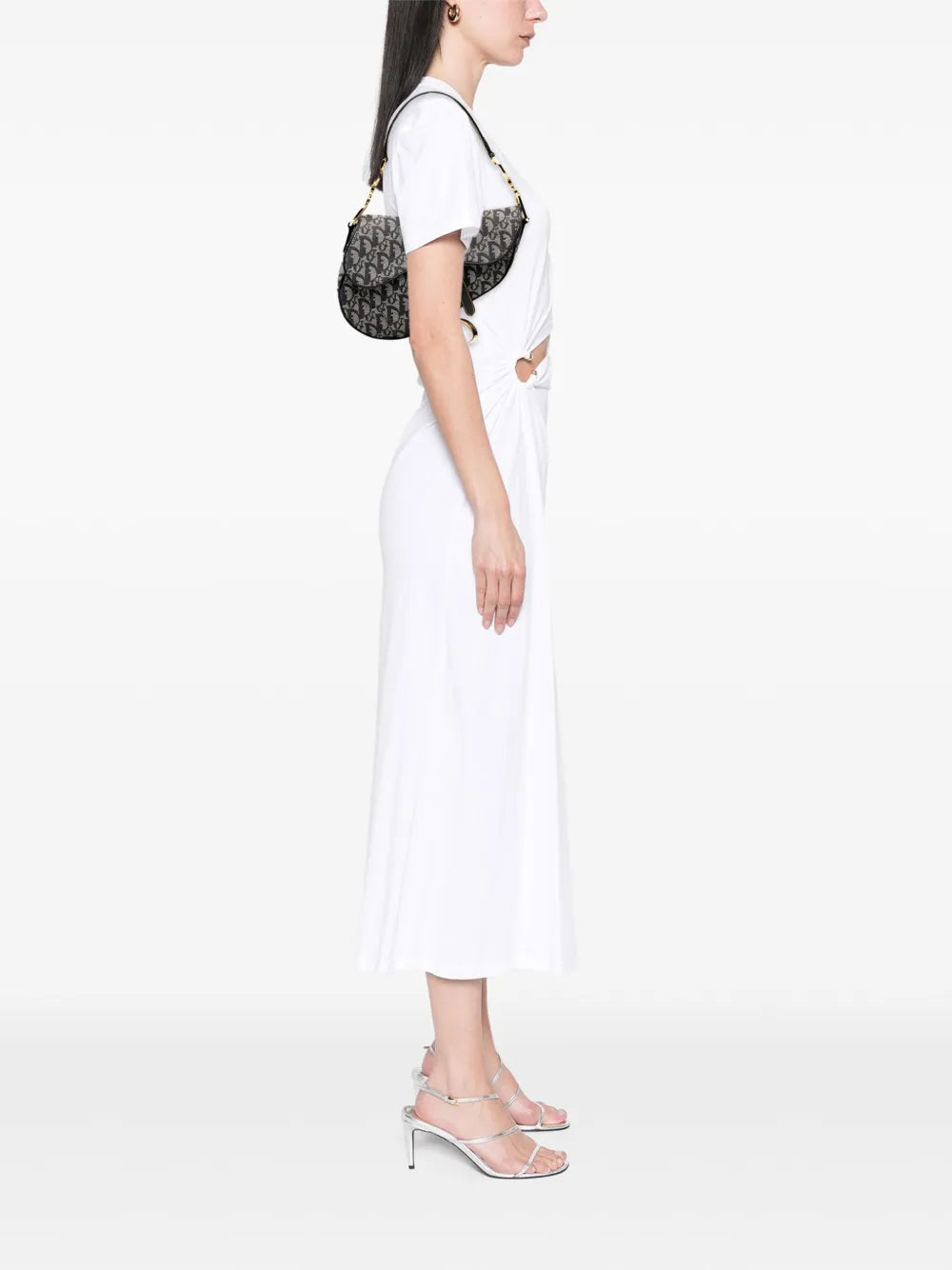 Christian Dior Pre Owned 2002 Diorissimo Canvas Saddle Bag Shoulder Bag — Same as shown — Size One Size — Side View
