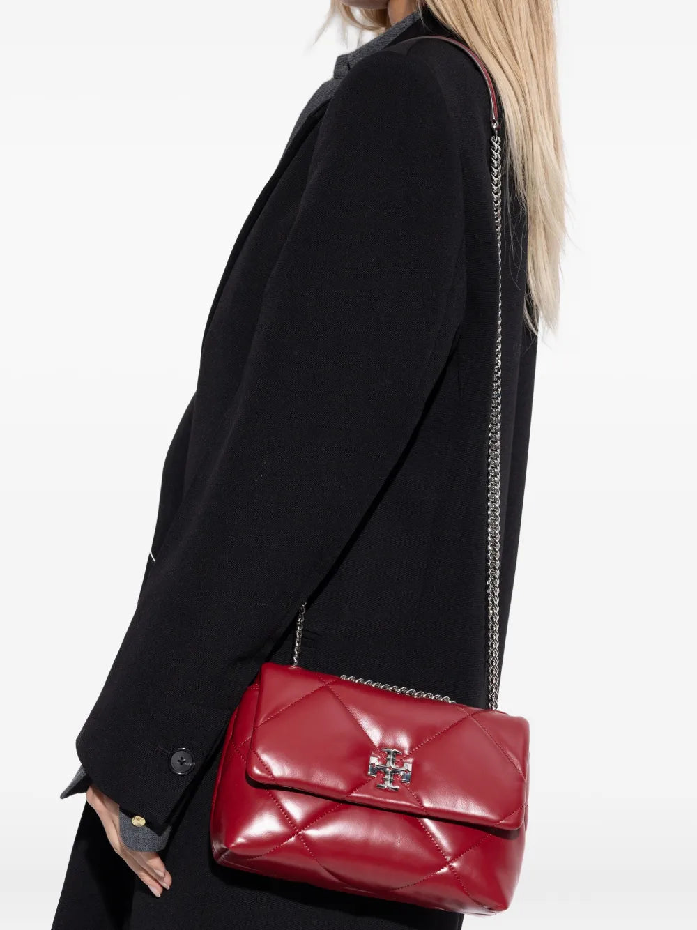 Tory Burch Quilted Design Logo Detail Chain Shouder Bag — Same as shown — Size One Size — Side View