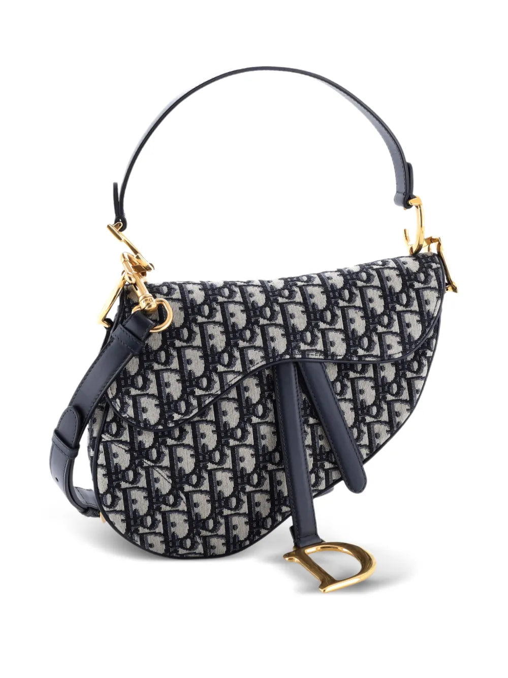 Christian Dior Pre Owned Saddle Handbag With Strap Oblique Canvas Medium Shoulder Bag — Same as shown — Size One Size — Back View