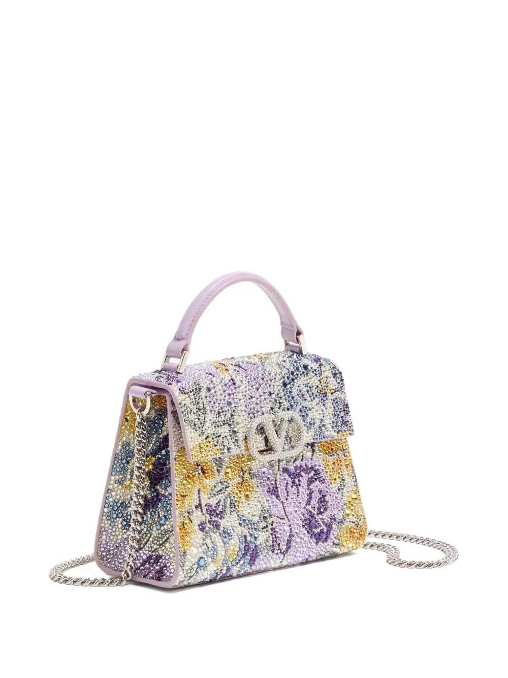 Valentino Garavani Mini Vsling Rhinestone Embellished Tote Bag — Same as shown — Size One Size — Side View