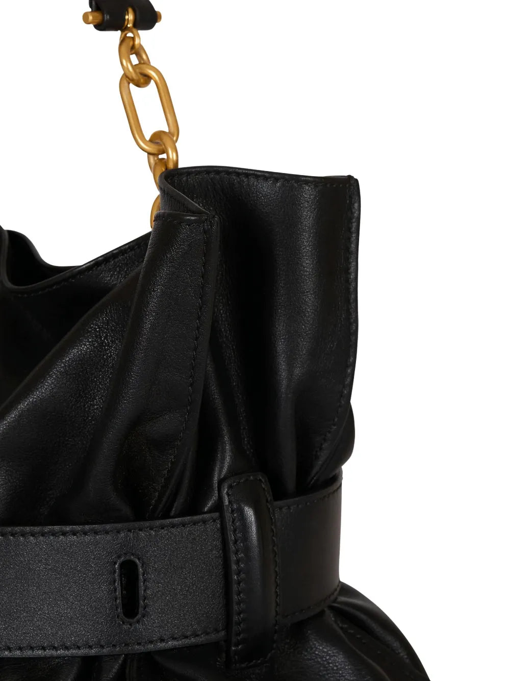 Balmain Medium Anthem Belt Detail Shoulder Bag — Same as shown — Size One Size — Top View