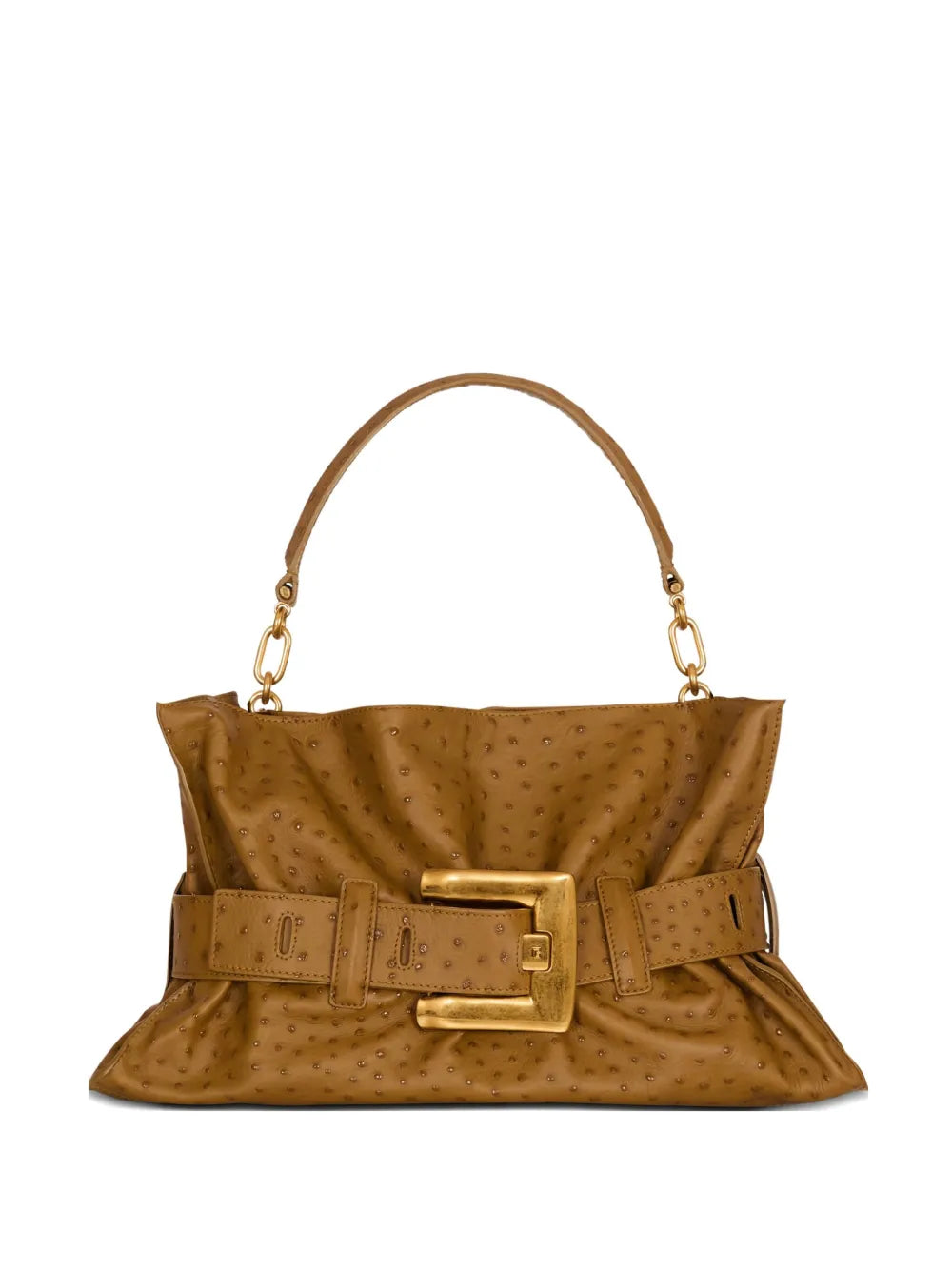 Balmain Medium Anthem Belt Detail Shoulder Bag — Same as shown — Size One Size — Front View