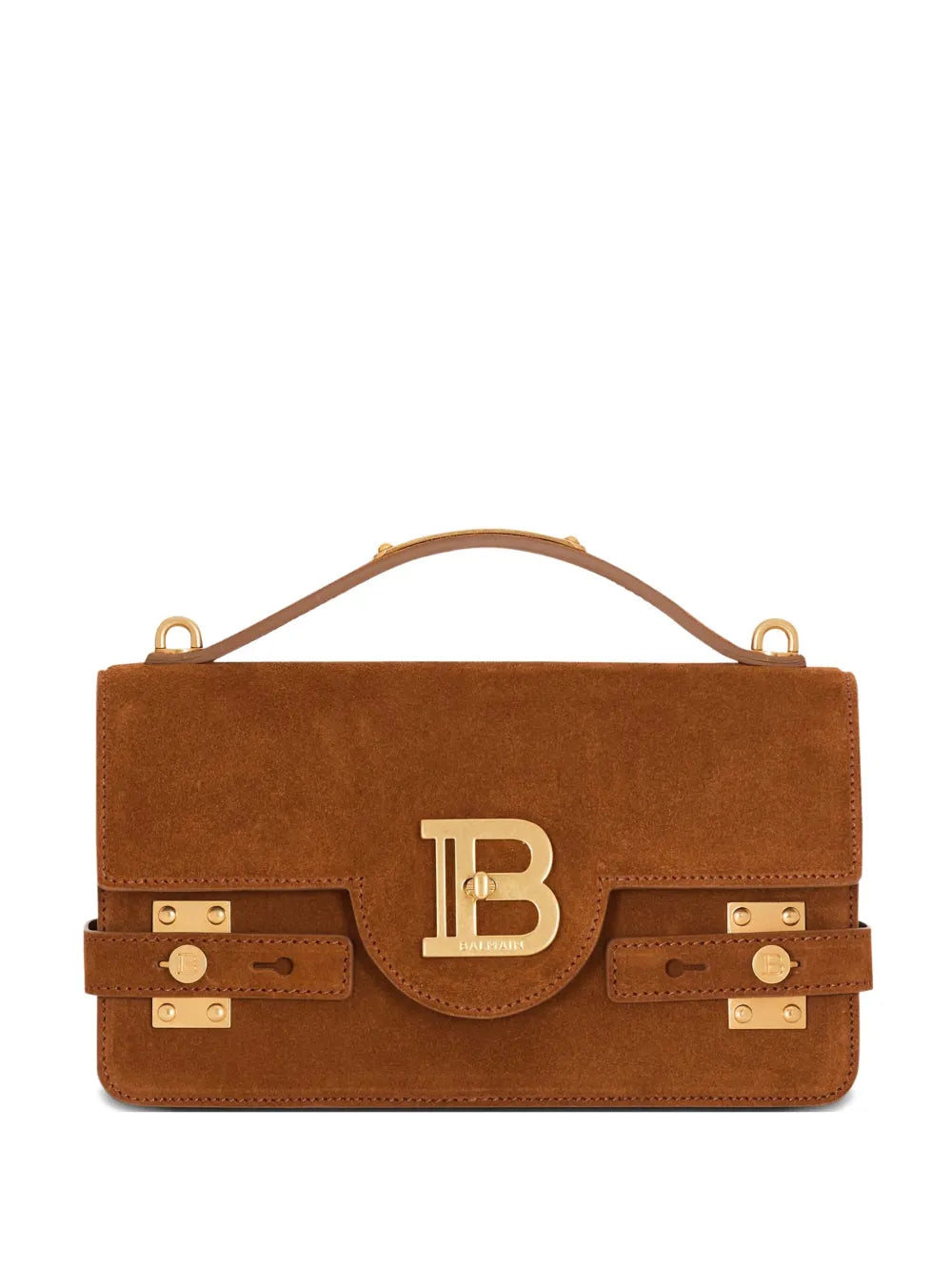 Balmain B Buzz 24 Suede Shoulder Bag — Same as shown — Size One Size — Front View
