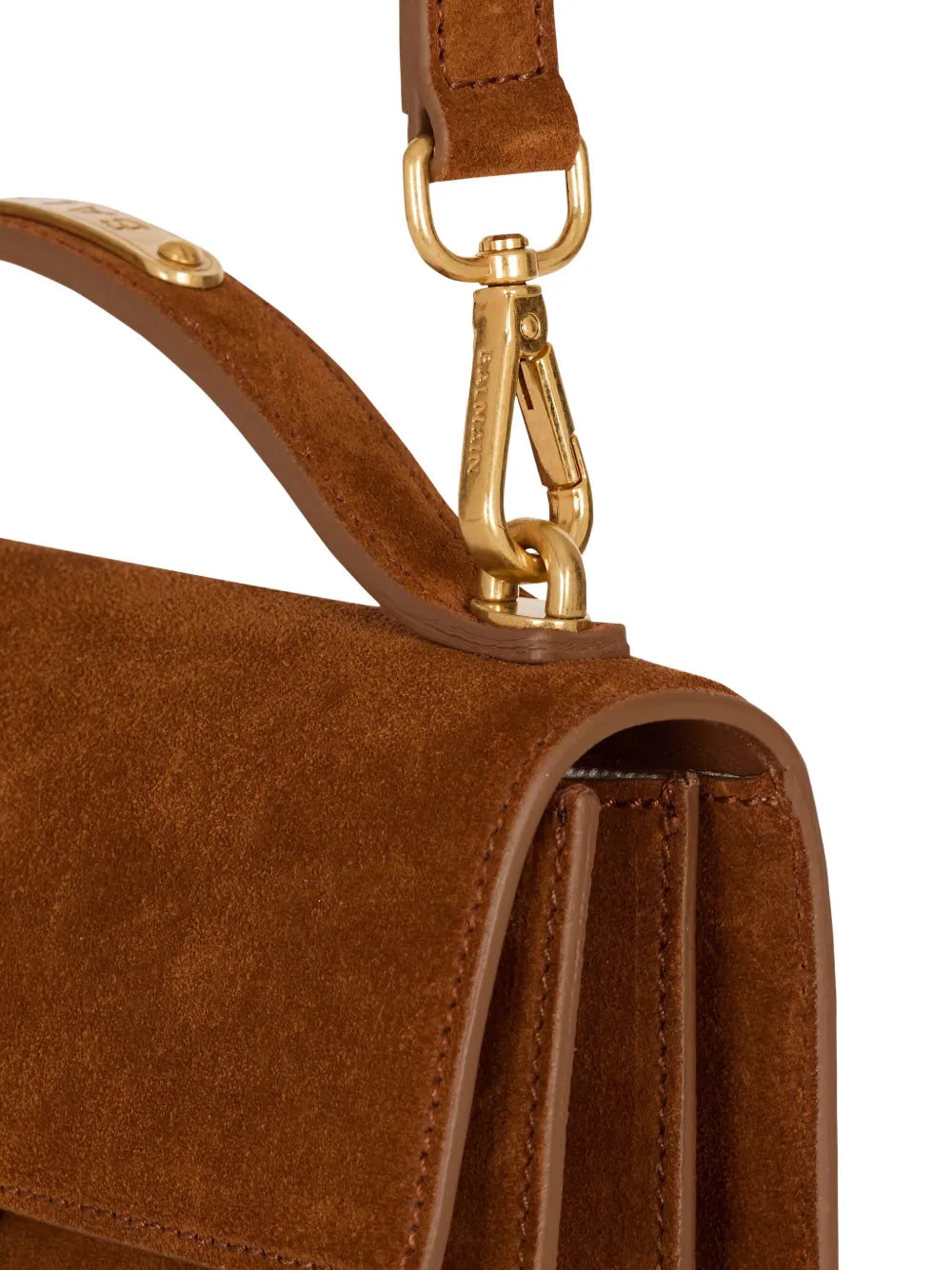 Balmain B Buzz 24 Suede Shoulder Bag — Same as shown — Size One Size — Detail View