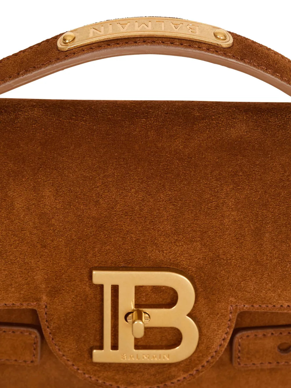 Balmain B Buzz 24 Suede Shoulder Bag — Same as shown — Size One Size — Top View