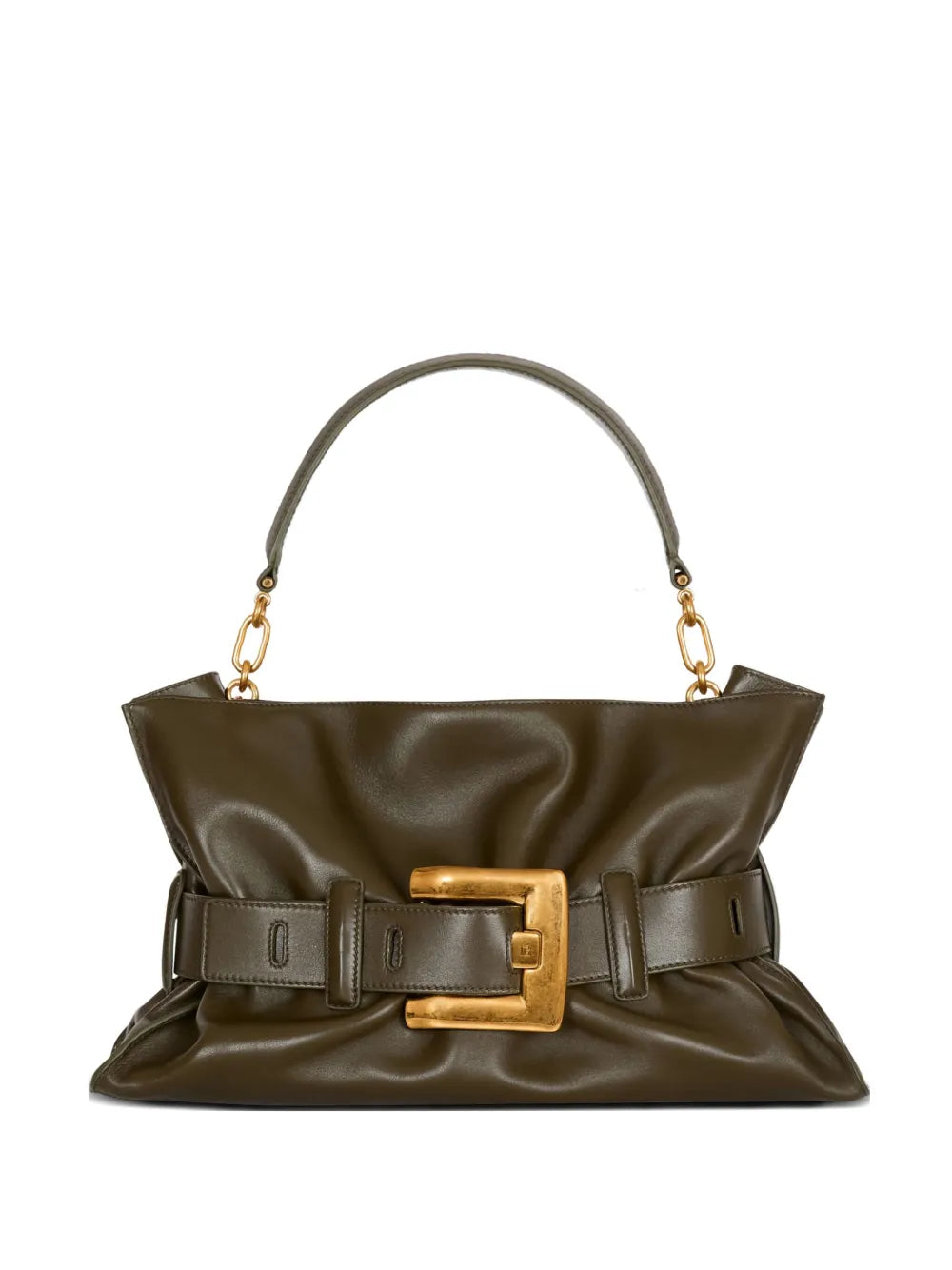 Balmain Medium Anthem Leather Shoulder Bag — Same as shown — Size One Size — Front View
