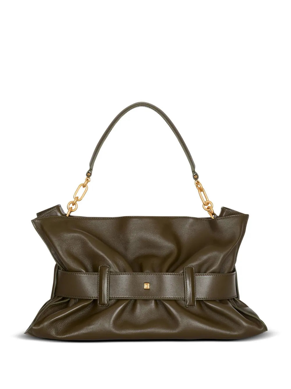Balmain Medium Anthem Leather Shoulder Bag — Same as shown — Size One Size — Back View