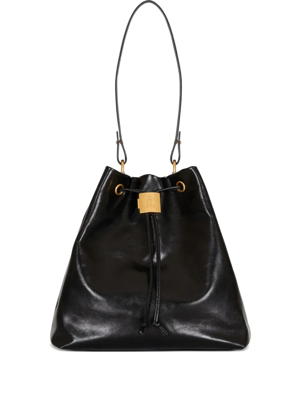 Balmain Pulse Leather Shoulder Bag — Same as shown — Size One Size — Front View