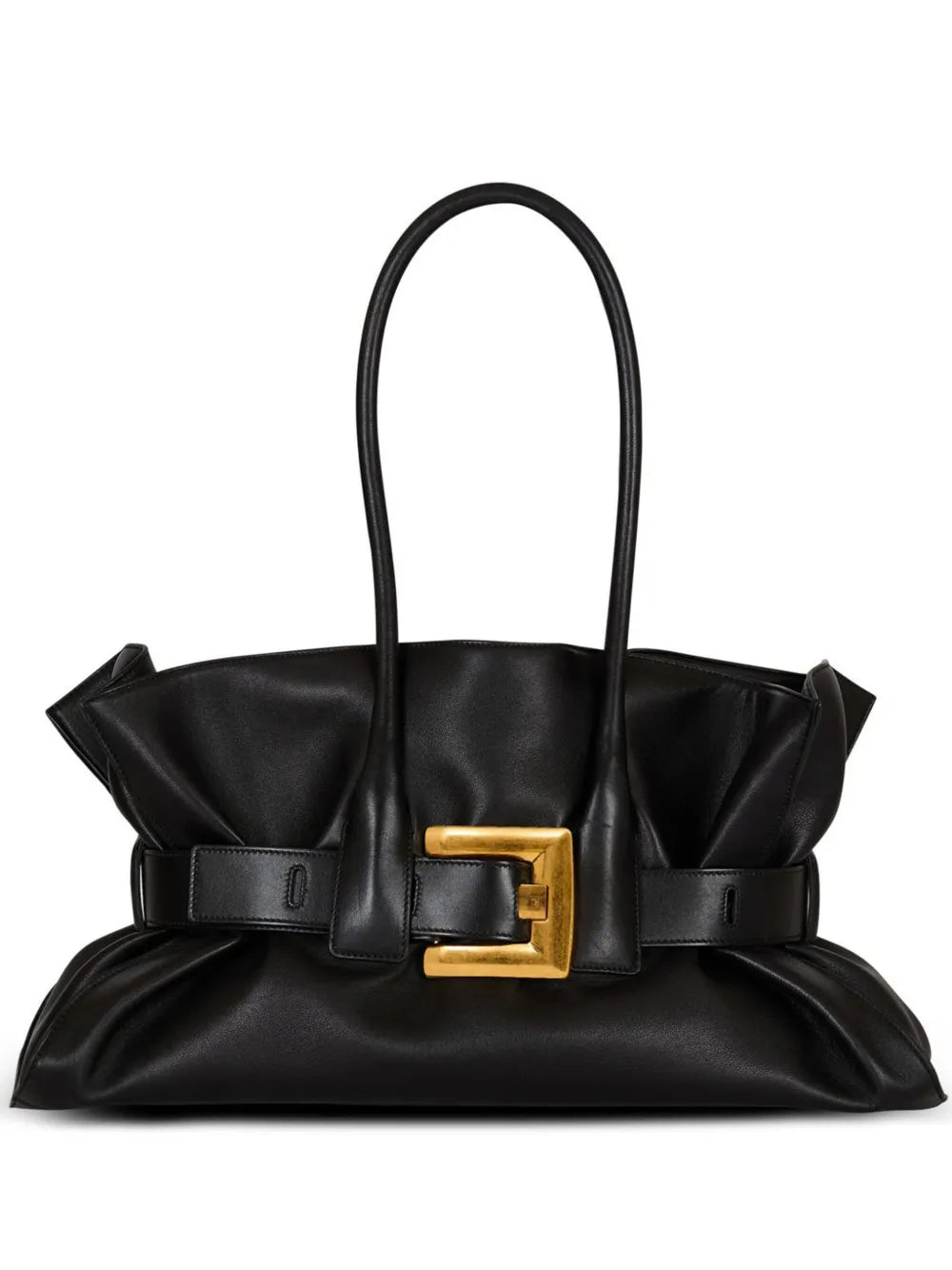 Balmain Large Anthem Buckled Shoulder Bag — Same as shown — Size One Size — Front View