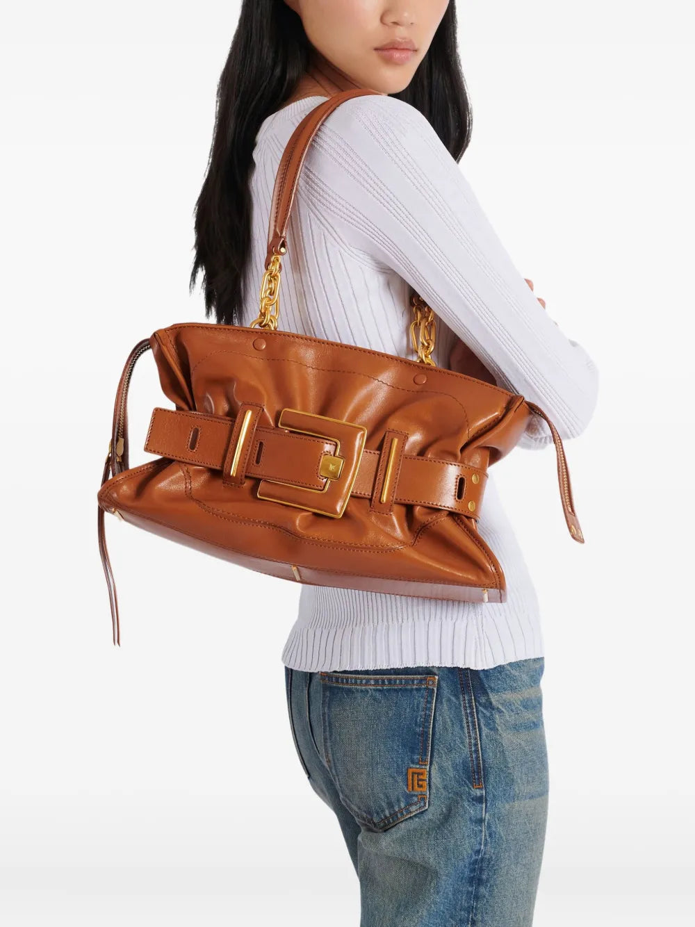 Balmain Anthem Shoulder Bag — Same as shown — Size One Size — Side View