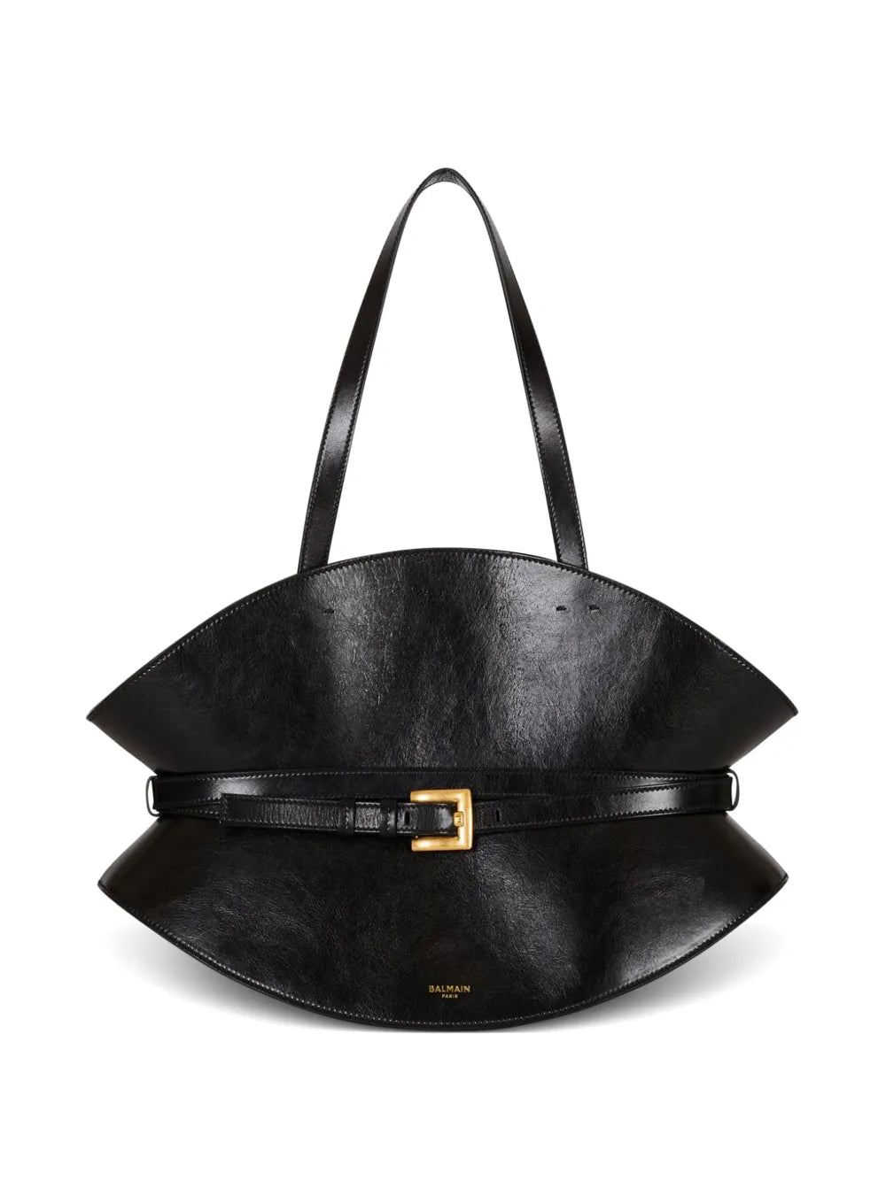 Balmain Medium Belted Detail Shoulder Bag — Same as shown — Size One Size — Front View