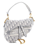 Christian Dior Pre Owned Saddle Handbag Logo Embroidered Oblique Canvas Medium Shoulder Bag — Same as shown — Size One Size — Front View