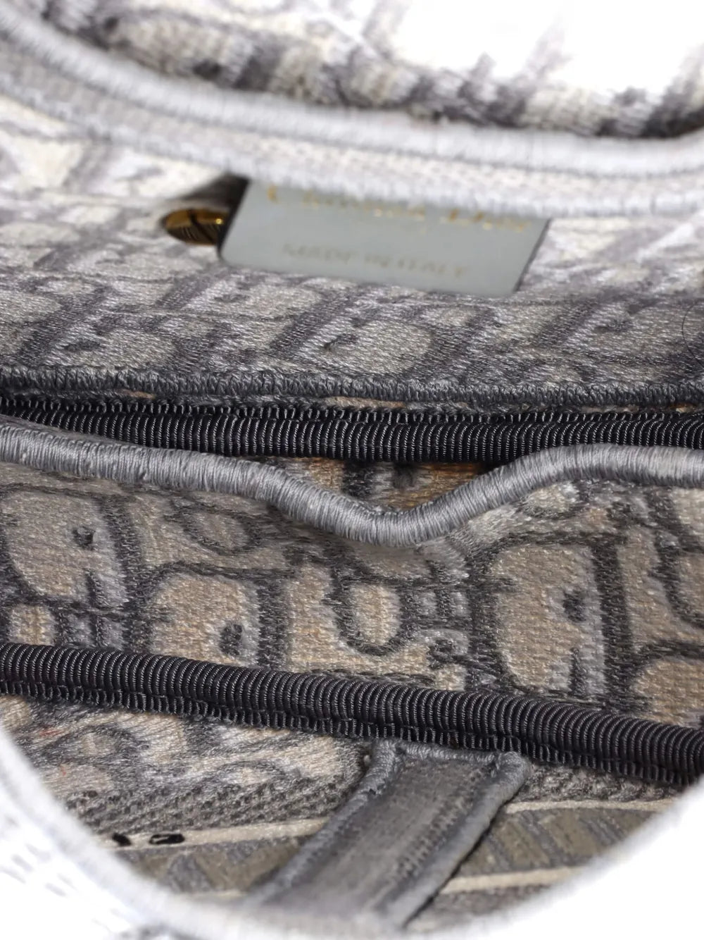 Christian Dior Pre Owned Saddle Handbag Logo Embroidered Oblique Canvas Medium Shoulder Bag — Same as shown — Size One Size — Back View