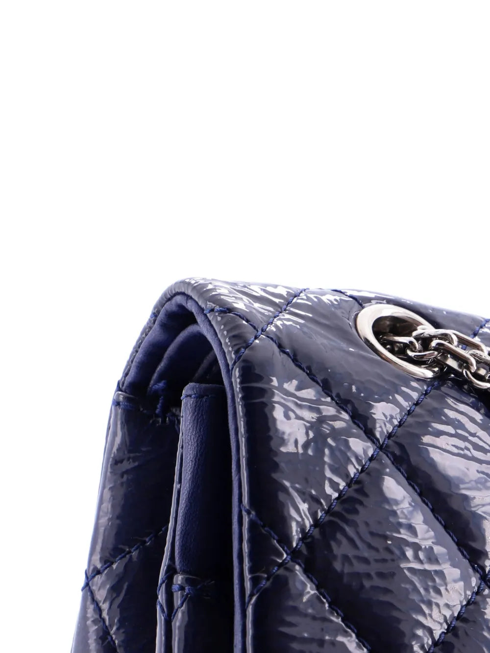 Chanel Pre Owned Reissue 255 Flap Bag Quilted Crinkled Patent 227 Shoulder Bag — Same as shown — Size One Size — Detail View