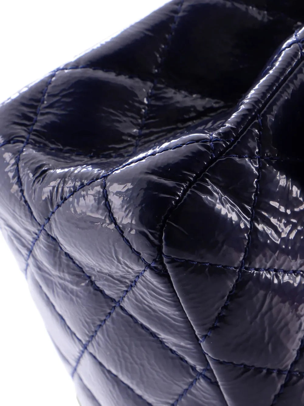 Chanel Pre Owned Reissue 255 Flap Bag Quilted Crinkled Patent 227 Shoulder Bag — Same as shown — Size One Size — Top View