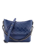 Chanel Pre Owned Gabrielle Quilted Goatskin And Patent Medium Hobo Bag — Same as shown — Size One Size — Front View