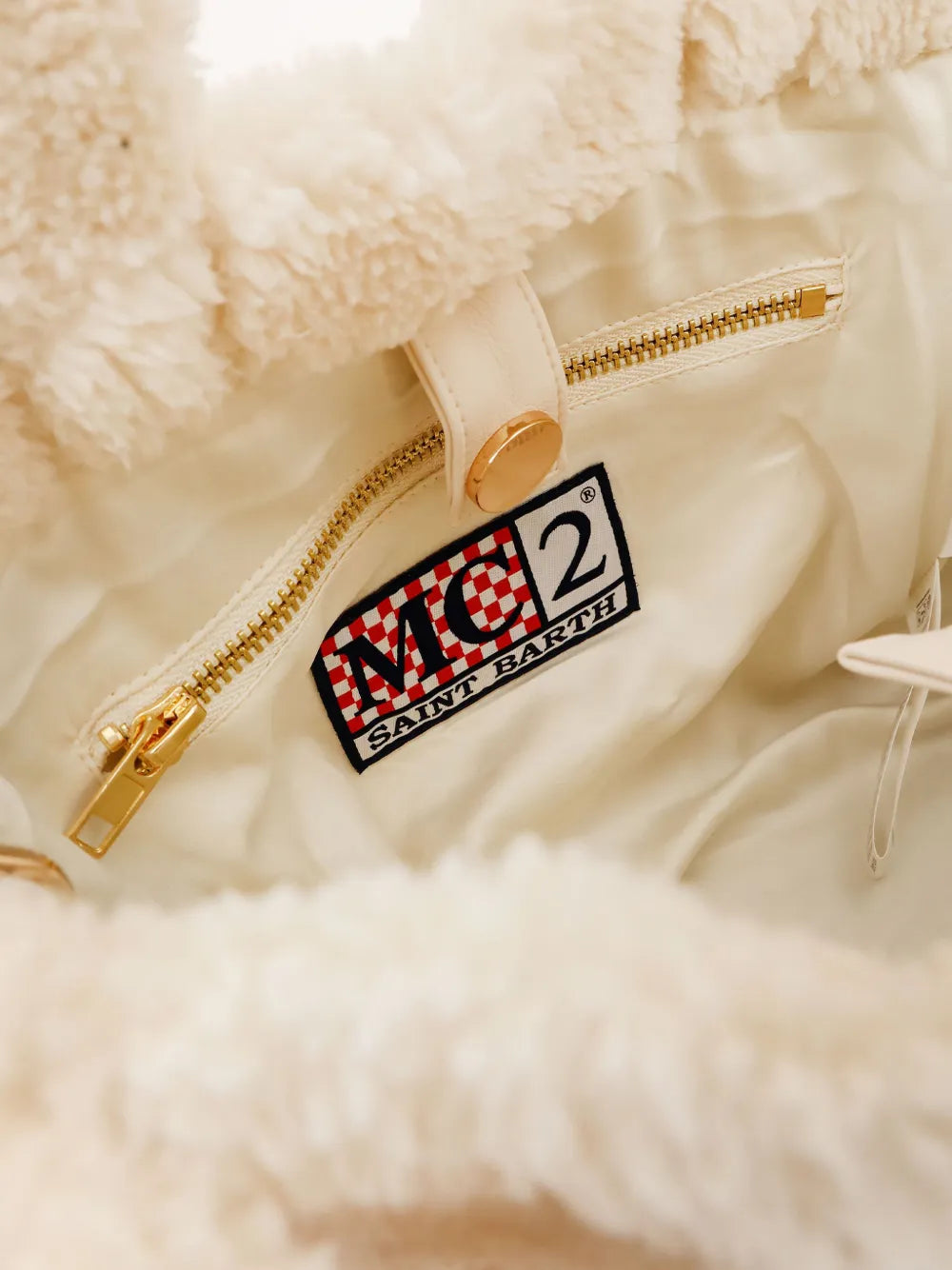 Mc2 Saint Barth Colette Teddy Texture Logo Embroidered Shoulder Bag — Same as shown — Size One Size — Detail View