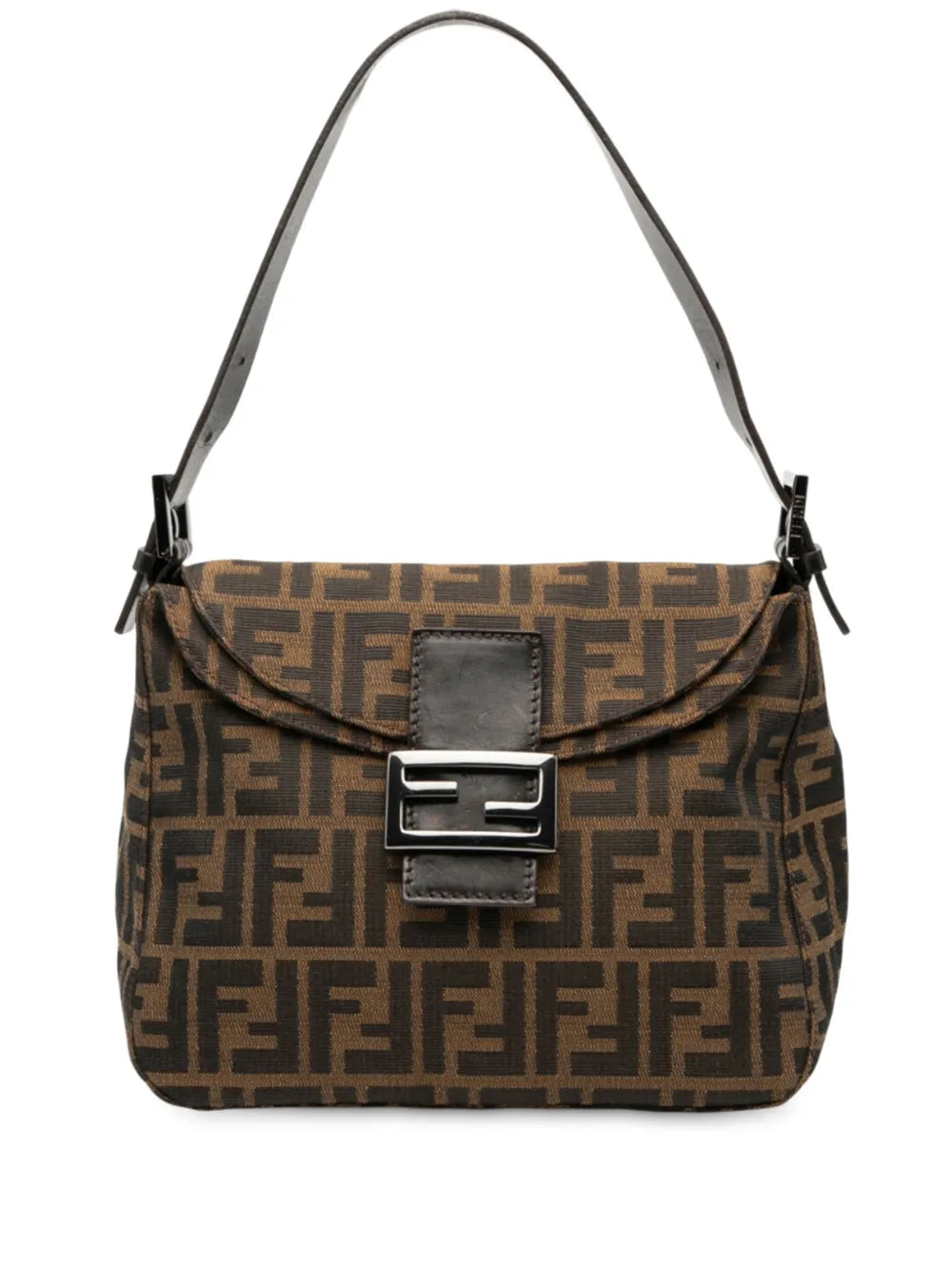 Fendi Pre Owned 20Th Century Zucca Canvas Double Flap Mamma Shoulder Bag — Same as shown — Size One Size — Front View